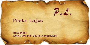 Pretz Lajos névjegykártya